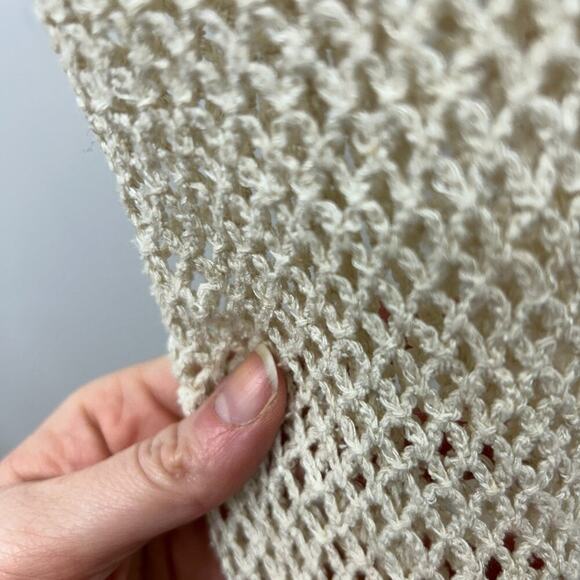 Unique Vintage BB Dakota Boho Bohemian Crochet Knit Long Duster Cardigan Large - Picture 9 of 9